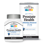 21st Century Prostate Health Supplement for Men, Saw Palmetto, Beta-Sitosterol 125mg, Pygeum, Pumpkin Seed Oil, with Vitamin D3, B6 and Zinc, Gluten Free, 60 Softgels