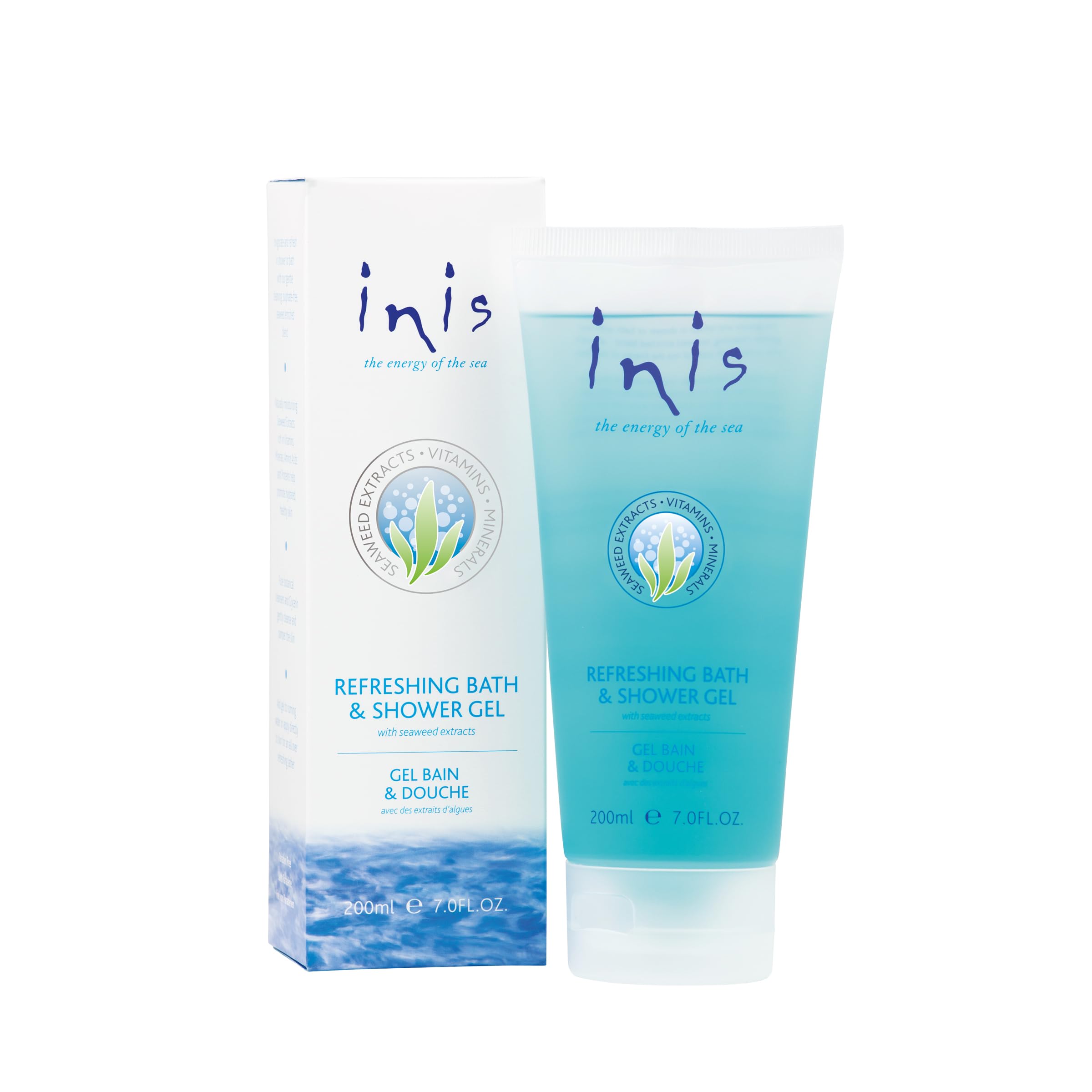 Inis the Energy of the Sea Refreshing Bath and Shower Gel - Sulfate Free Body Wash for Women and Men - Ocean Fresh Fragrance - 7 Fluid Ounce