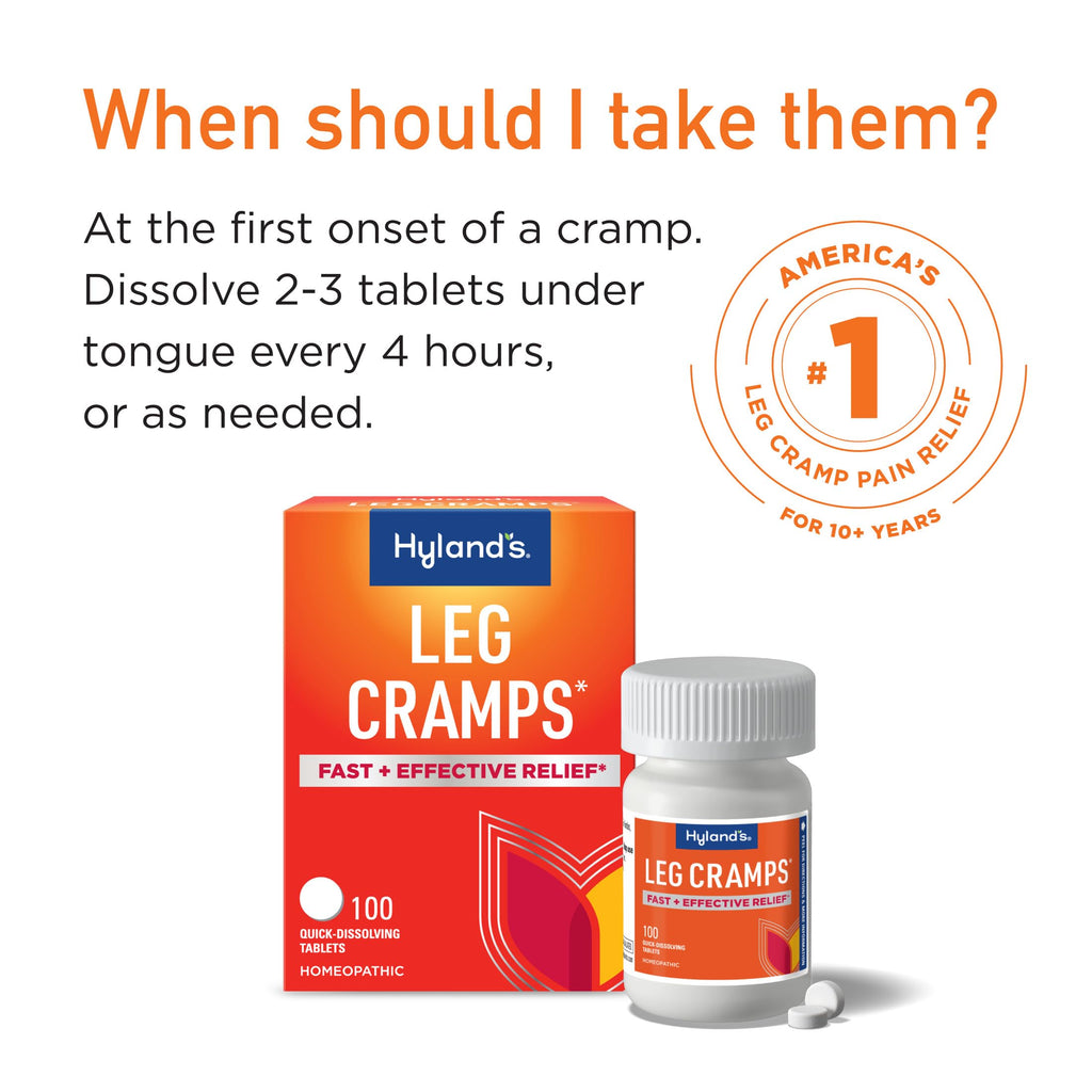Hyland's Leg Cramps, Relief of Leg, Calf, Charley Horses, and Foot Cramps, 100 Quick-Dissolving Tablets