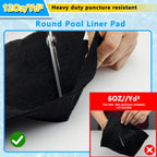 16FT Thick Round Pool Liner Pad For 15 FT Above Ground Pools 12Oz/Yd² Heavy-Duty Puncture Proof Above Ground Pool Padding Under Pool Seamless Pool Ground Mats for Pool Bottom (50% Thicker Than Others)