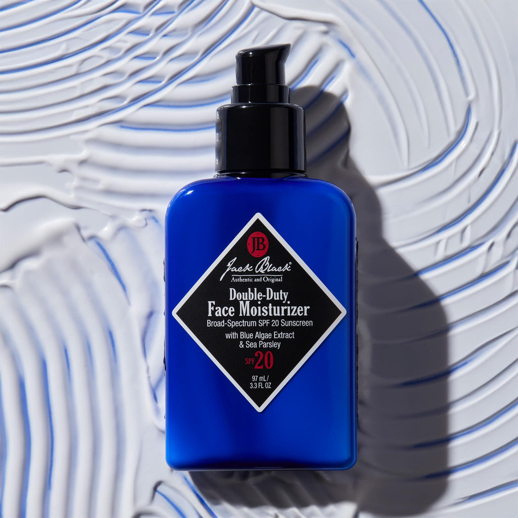 Jack Black Double-Duty Face Moisturizer, 8.5 Fl. Oz – SPF 20 Sun Protection, Long Lasting Hydrating Skincare, Lightweight Moisturizer, Men’s Facial Moisturizer