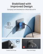 Anker Nano 70W Max 3-Port Fast Charger USB C, Type C Charger Fast Charging