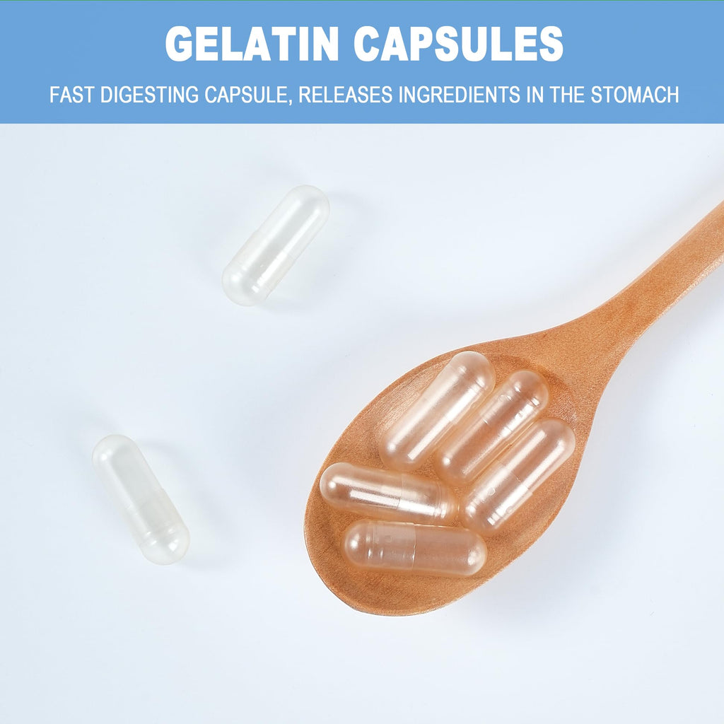 VGTPC Size 00 Empty Gelatin Capsules Separated - 5000 Count Clear Gel Pills DIY Caps Fillable Empty Pill Capsule Supplement Filling