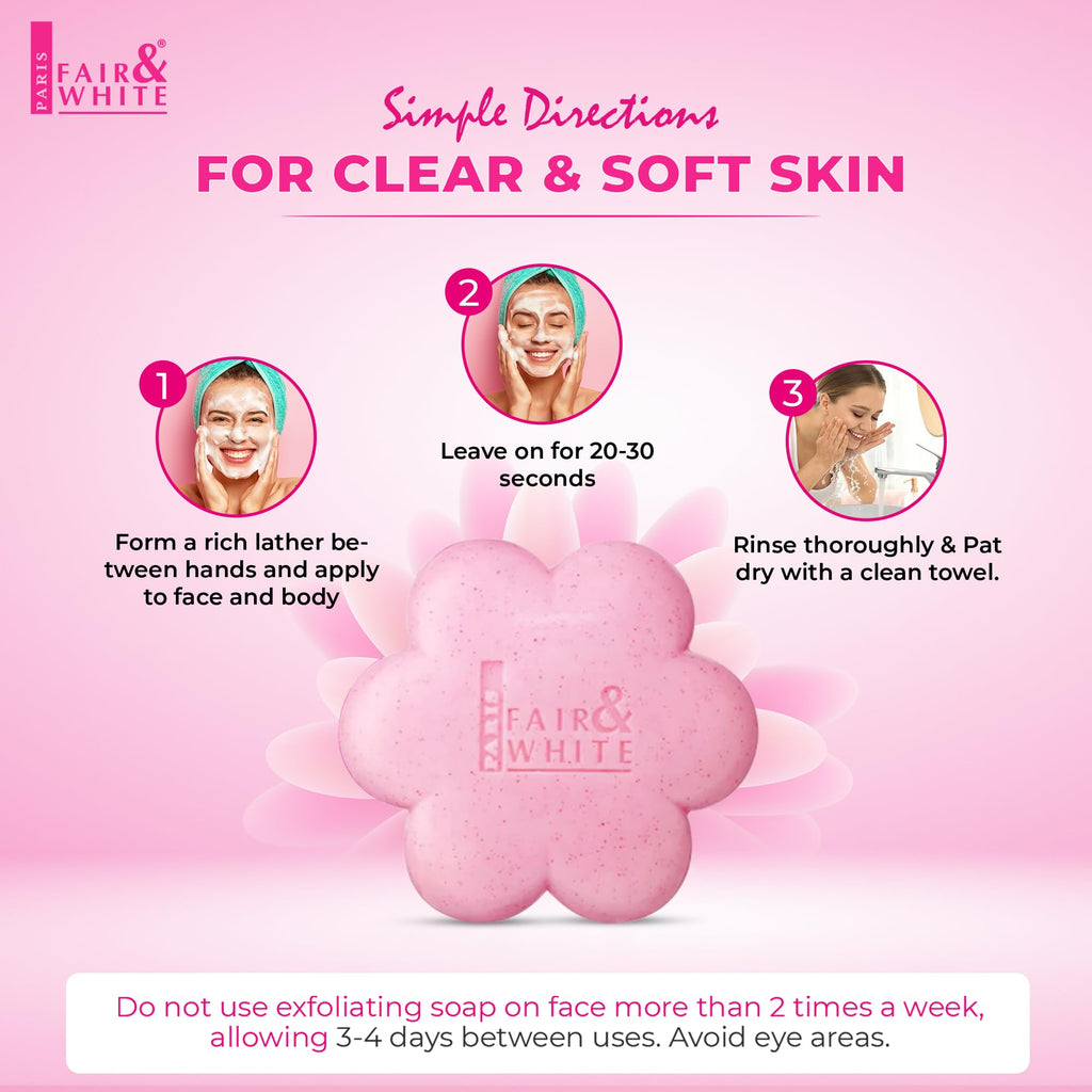Fair & White So White Skin Brightening Soap - 200g / 7 oz - Exfoliating Soap, Helps to Reduce Blemishes on: Body, Knees, Underarms, Armpit
