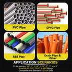Premium 7Pcs PVC Pipe Reamer Kit For 1/2" Drills- Includes 3/4", 1", 1-1/4", 1-1/2", 2", 3", 4" Compatible with Standard 1/2" Drills,For SCH40 PVC, ABS PVC Pipe,CPVC Perfect for Plumbing Repairs