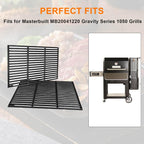 GRISUN Grill Grates for Masterbuilt Gravity Series 1050 Grills, Heavy Duty Cast Iron Grill Grids for Masterbuilt 1050 Digital Charcoal Grill + Smoker, 2 PCS