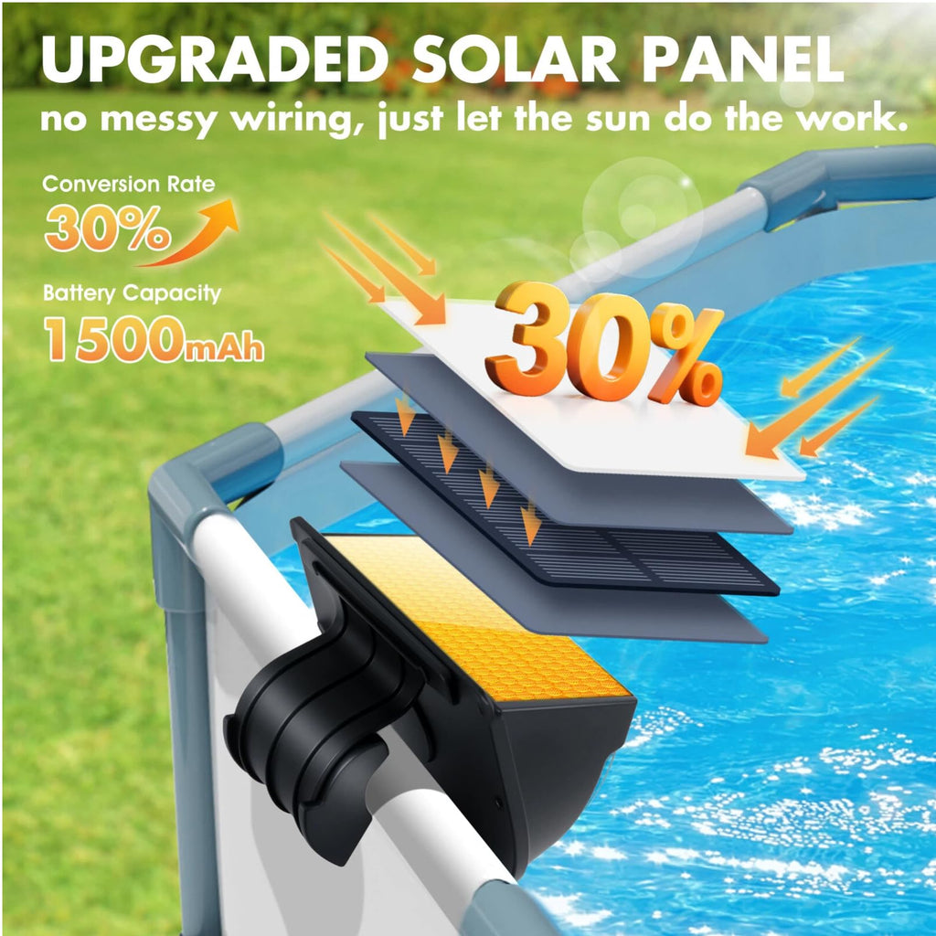Solar Pool Lights for Above Ground Pools, Solar Powered Pool Lights with 10 Lighting Modes, Upgraded Pool Lights for Framed Above Ground Pools Solar Light Waterproof, Swimming Pool Accessories 1PC
