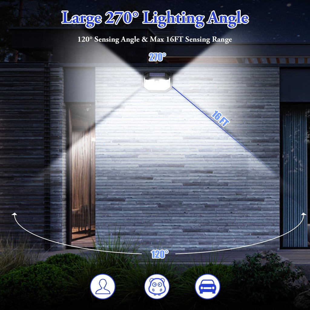 Solar Outdoor Lights, 12-Pack Super Bright 178 LEDs Motion Sensor Wall Light with 270° Wide Angle & 3 Modes, Waterproof Solar Powered Security Light for Patio Garden Garage Front Door