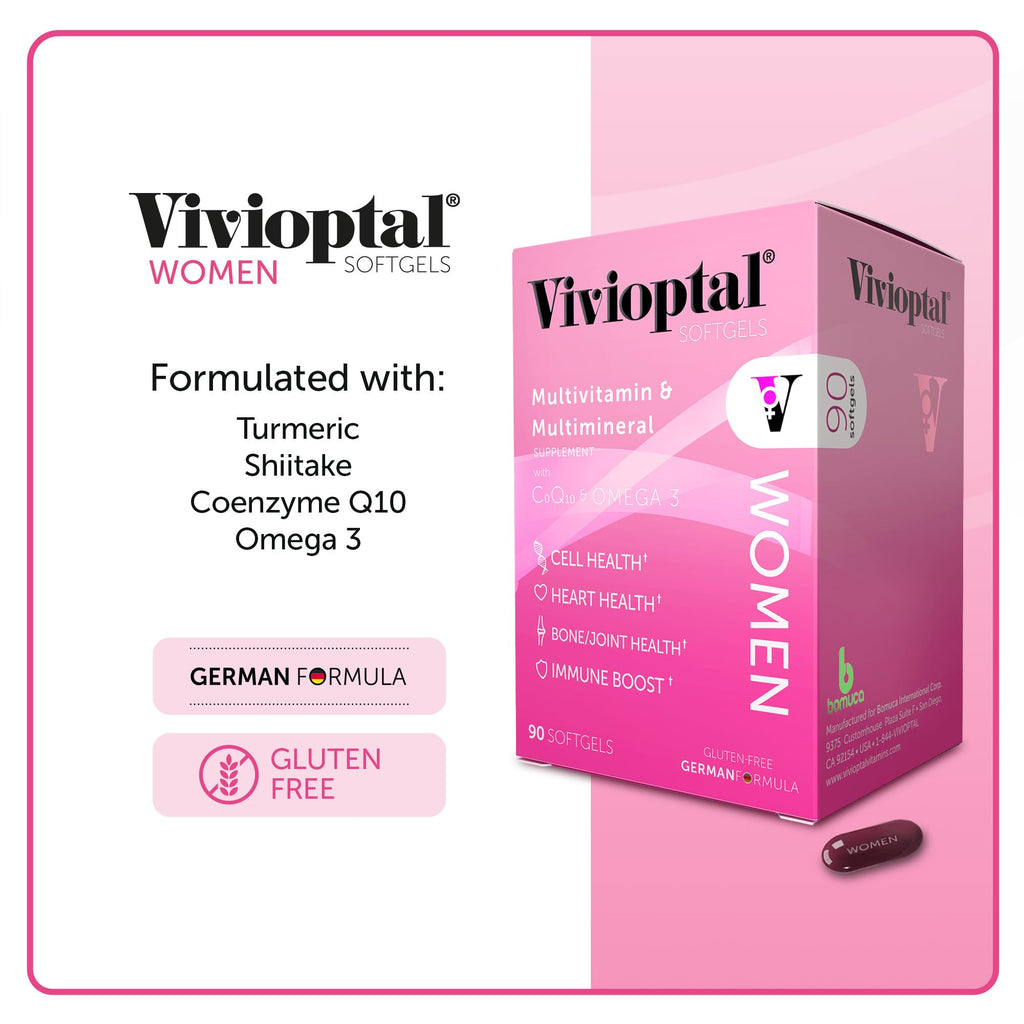 Vivioptal for Men, 60 Softgels + Vivioptal Women, 90 Softgels, Multivitamin & Multimineral, Gluten Free, German Formula