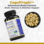 Premier Research Labs CogniTropic - Brain Supplements for Memory and Focus, Focus Supplement, Brain and Memory Power Boost, Clarity Vitamins for Brain, Memory Support - 120 Vegetarian Capsules