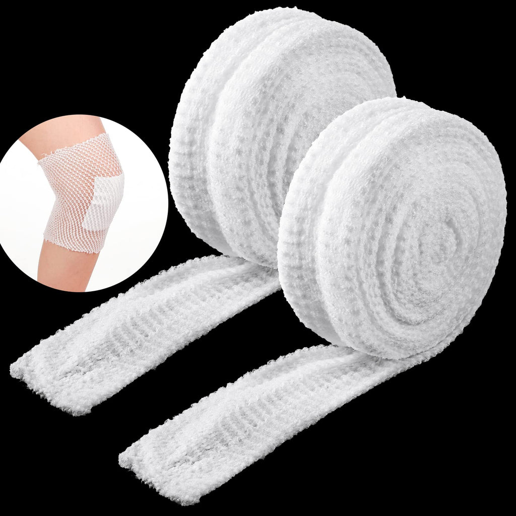 2 Rolls Tubular Bandage Elastic Net Wound Dressing Stretch Dressing Retainer Tubular Elastic Gauze Bandage for Wound Arm, Without the Use of Adhesive Tape (Size 6/16.7 Inch x 16.4 Yard Stretched)
