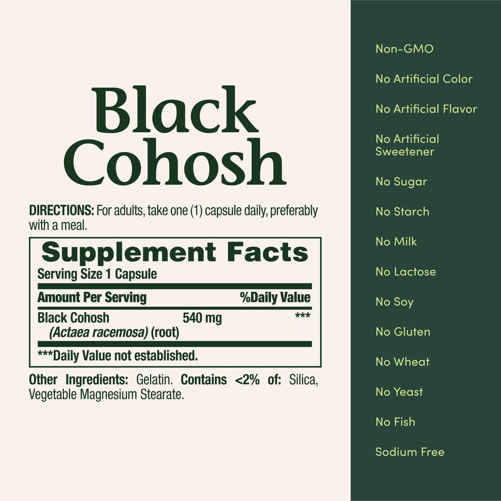 Nature's Bounty Black Cohosh Root Pills and Herbal Health Supplement, Natural Menopausal Support, 540 mg, 100 Capsules (Pack of 3)