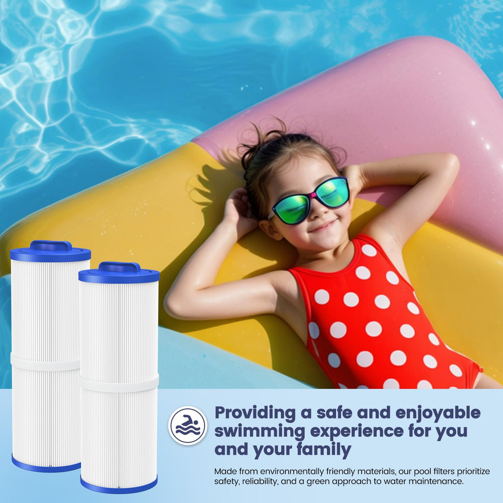 Beckacher 4CH-949 Spa Filter Compatible with Unicel, Pleatco PWW50L, Filbur FC-0172, SD-01143, 817-4050, Baleen AK-90091, Rising Dragon 50, Waterway Teleweir 50 sqft hot tubs Filter Cartridge, 2 Pack