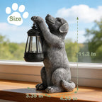 LXOUMEI Solar Dog Outdoor Statue, Garden Dog Figurines with Lantern