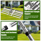 30" x 10" Lawn Leveling Rake, 304 Stainless Steel Soil or Dirt Leveler Tool