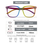 DTIUGUTAE Oversized Square Blue Light Blocking Glasses for Women and Men - Gaming & Computer Anti-Fatigue (Rainbow)