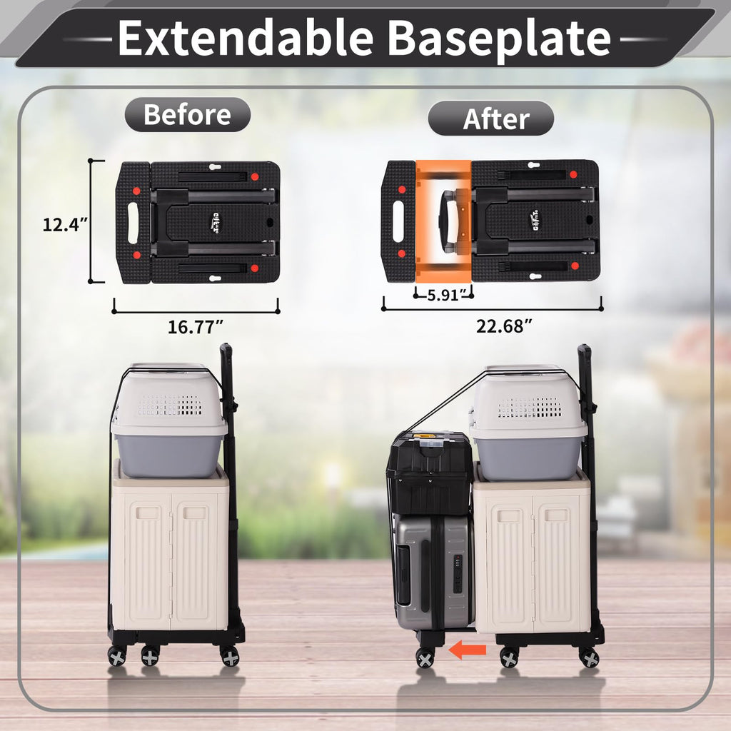 GtIiFmTe Foldable Hand Truck, Lightweight Luggage Cart for Airport Car Seat