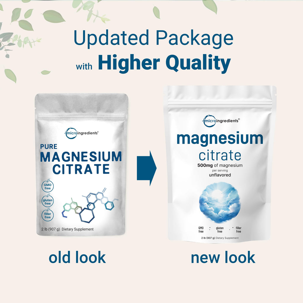 Magnesium Citrate Powder, 2lbs | Unflavored Magnesium Supplement | Relaxation and Nutrient Utilization | Easily Absorbed Formula | Non-GMO, Vegan, Gluten Free