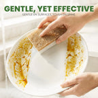 Metflavor Plant-Based Natural Kitchen Sponges,Biodegradable Non-Scratch Cellulose & Coconut Walnut Scrubber Sponge, Eco-Friendly & Sustainable (48 Pack)