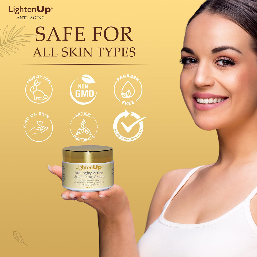 OMIC Lighten-Up Anti-Aging, Skin Brightening Cream - 4.4 fl oz / 100 ml - with Argan Oil and Shea Butter