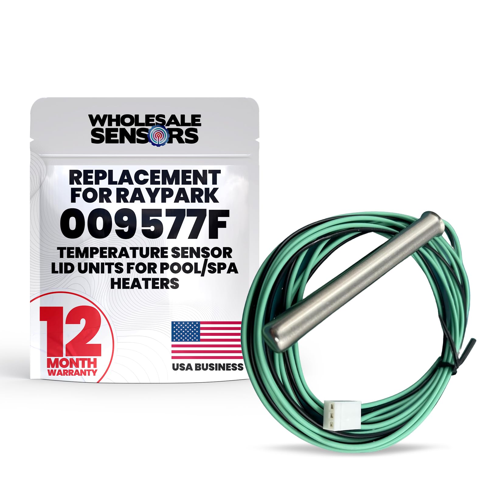 Replacement for Raypak 009577F Temperature Sensor IID Units for Pool & Spa Heaters | 12 Month Warranty & USA Support