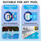 Above Ground Pool Lights with APP Control 20W RGB Dimmable LED Pool Lights with Suction Cups and Built-in Magnets 12V Underwater Pool Light for Above ground Inground Pools IP68 Waterproof 28FT Cord W