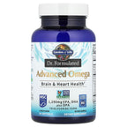 Garden of Life Dr. Formulated Advanced Omega Fish Oil - Lemon, 1,290mg EPA, DHA + DPA in Triglyceride Form, Single Source Omega 3 Supplement for Ultimate Brain & Heart Health, Non-GMO, 60 Softgels