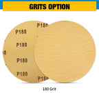 S SATC 100 PCS PSA Sanding Discs 6 Inch Adhesive Backed Sandpaper 180 Grit Sander Attachment for Drill Self Stick Aluminum Oxide Round Automotive Sandpaper with Sticky Back