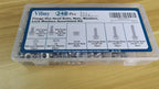Vifmy 1/4-20 Bolt x (Length 3/4", 1", 1-1/4") 304 Stainless Steel Flange Head Bolts Assortment Kit (248 Pack) with 1/4 20 Bolt, Serrated Flange Nuts, Washers, Full Thread