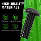 50 PACK M6 x 16mm Rack Mount Cage Nuts, Screws and Washers for Rack Mount Server Cabinet, Rack Mount Server Shelves, Routers, Rack Mount Screws and Square Insert Nuts, Self-Locking Cable Ties for Free