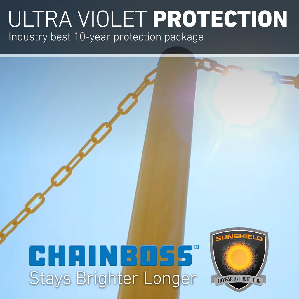 US Weight Security Chain with Plastic Chain Links Enhanced with SunShield UV-Resistant Technology, Made in the USA