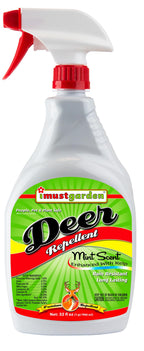 I Must Garden Deer Repellent: Mint Scent Deer Spray for Gardens & Plants – Natural Ingredients – 32oz Ready to Use