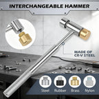 Premium Pin Punch Hammer Set: 25-Piece Punch Set and Hammer with Bench Block, Steel Roll Pin Punch Set, Pin Punches with Replaceable Face Hammer, Mechanical Repair Tool for Maintenance