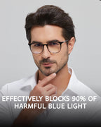 ANRRI Blue Light Blocking Glasses Anti Eye Strain Computer Glasses Filter UV400 Lightweight Frame Eyeglasses for Women Men