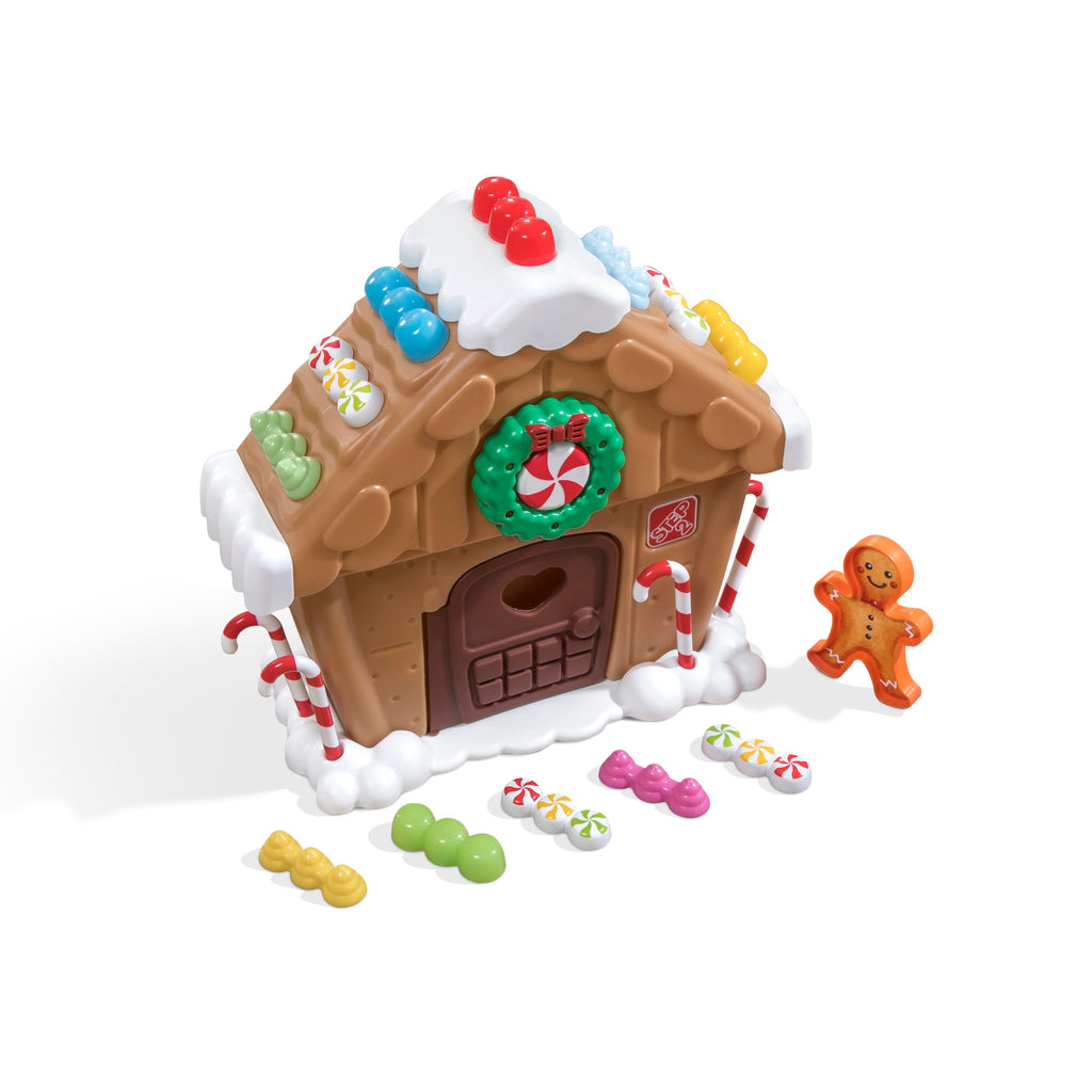Step2 My First Gingerbread House, Kids Interactive Christmas Holiday Toy, Lights Up and Plays Music, Includes 20 Accessories, For Toddlers 1+ Years Old