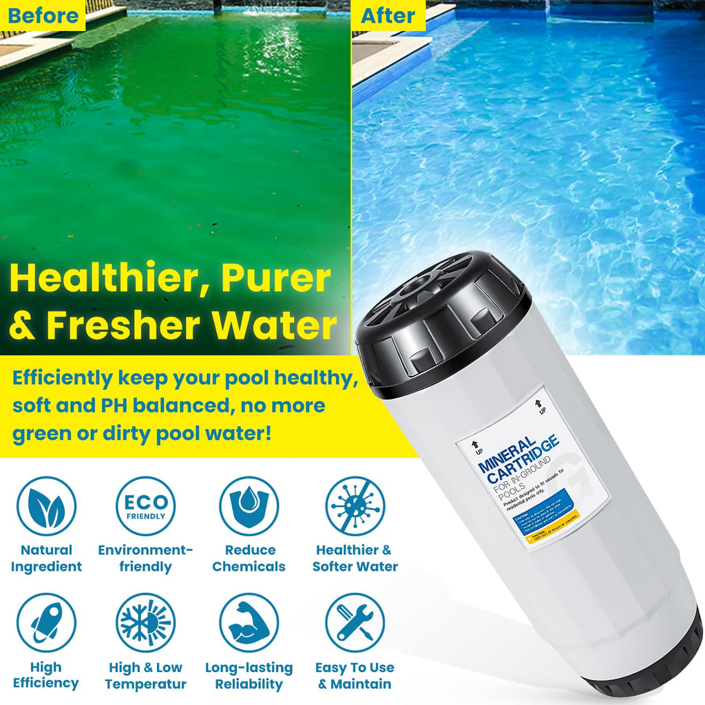Replacement For Nature2 G25 Mineral Cartridge W28125 N2CG25 W26725 for All Zodiac Limited & Professional G or Pro G Plus Vessel Inground Swimming Pool System W25904 & W20011 Pools Up To 25,000 Gallons