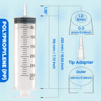 300ml/cc Syringes with Tube 40 Inch Handy Plastic Tubing and Adapter Tip
