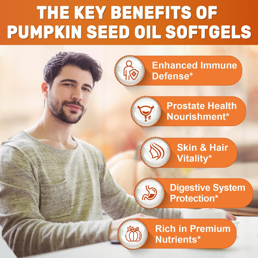 SCOLA Pumpkin Seed Oil with Saw Palmetto,3200mg/Serving,Cold-Pressed with Essential Fatty Acids & Phytosterols,Supports Hair, Immune,Bladder & Prostate Health,Non-GMO (600 Softgels)