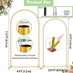 2 Pack Metal Arch Backdrop Stand 7.2FT, 6FT Wedding Balloon Floral Frame