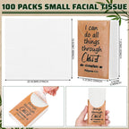 Ctosree 50 Pack Christian Pocket Tissues Bible Verse Travel Packs Bulk 500 Sheet Small Tissues Pocket Packs 3 Ply Mini Travel Size Individual Religious Party Favor