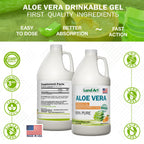 Land Art Pure Aloe Vera Drinkable Gel - Orange Tangerine Flavored - Cold-Processed Inner Filet - from Organic Fresh Leaves from Texas - for Heartburn Relief - Acid Reflux - 64 fl oz