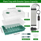 Sondiko Seed Starter Tray with Grow Light, Intelligent Display Digital Controller, 80 Cells Seed Starter Kit with Humidity Dome, Adjustable Brightness Indoor Plants Germination Kit(2 Pack)