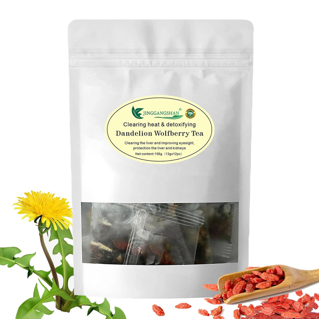 Organic Dandelion Wolfberry Tea Bags - Supports Kidneys & Liver Health, Seven Herbal Ingredients (1 pack)