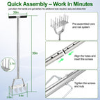 Fologtoo Lawn Aerator Tool, Heavy-Duty Stainless Steel Lawn Spike Aerator