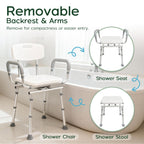 Swivel Shower Chair with Arms and Back, 450lbs Heavy Duty Shower Chair for Elderly and Disabled, Handicap Shower Chairs for Inside Shower Stool & Bath Tub Seat for Adults
