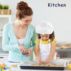 IAGBIBUI Kids Apron and Chef Hat Set, 24 Pieces Boys Girls Kids Apron with 2 Pockets Adjustable for Cooking Classroom Baking Painting, 6-13 Years, White