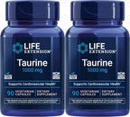 Life Extension Taurine 1,000 mg, 90 Vegetarian Capsules (Pack of 2)