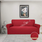Easy-Going 100% Waterproof Couch Cover, Dual Waterproof Sofa Cover, Stretch Jacquard Sofa Slipcover, Leakproof Furniture Protector for Kids, Pets, Dog and Cat (Sofa, Christmas Red)