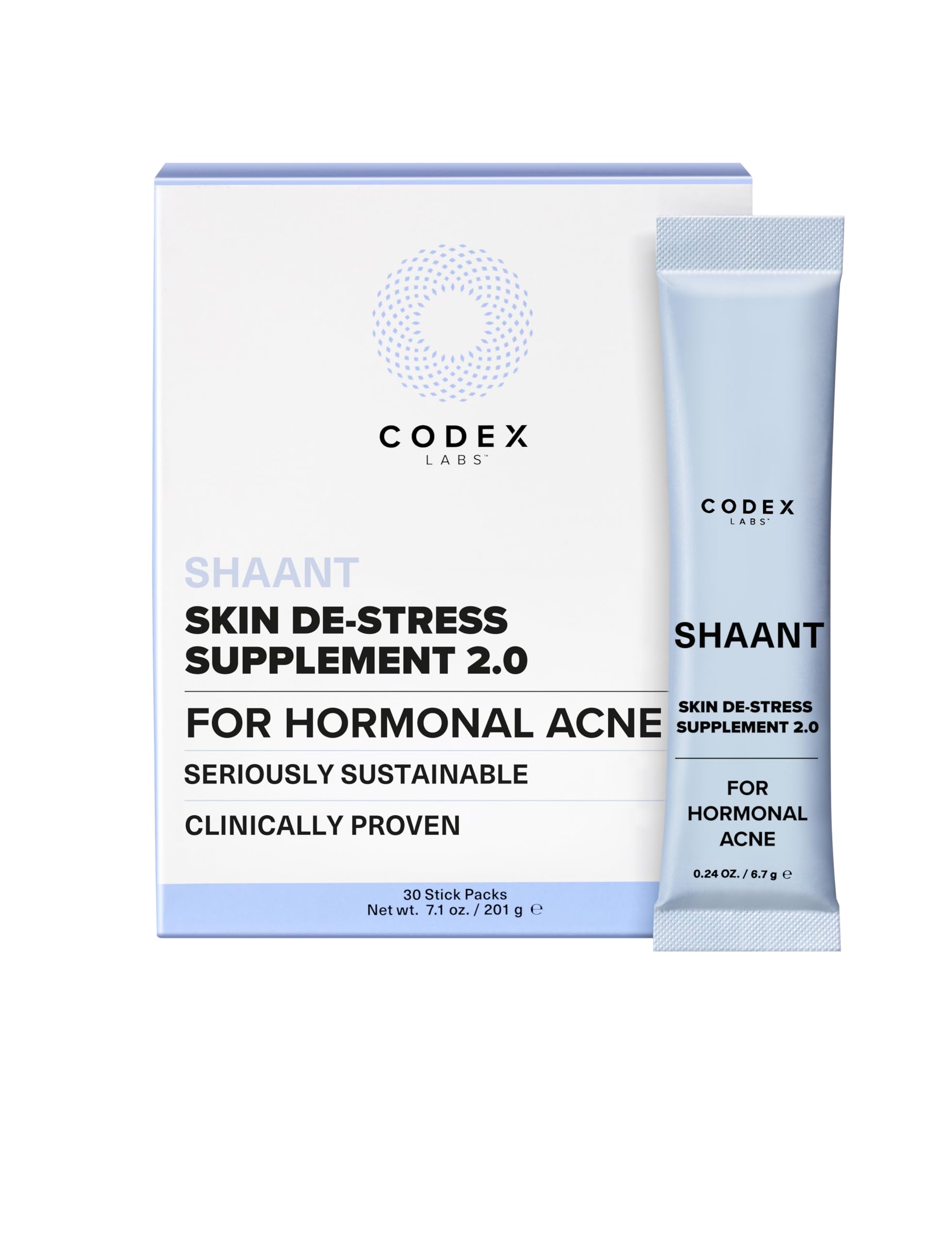Codex Labs Shaant Skin De-Stress Supplement for Women, 30 Servings