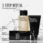 Nécessaire Body Essentials - Skin Care Gift Set For Women + Men - Travel-Size Body Wash, Body Lotion + Deodorant | Dermatologist-Tested. Hypoallergenic | Vegan | Aluminum-Free Deodorant (Santal)